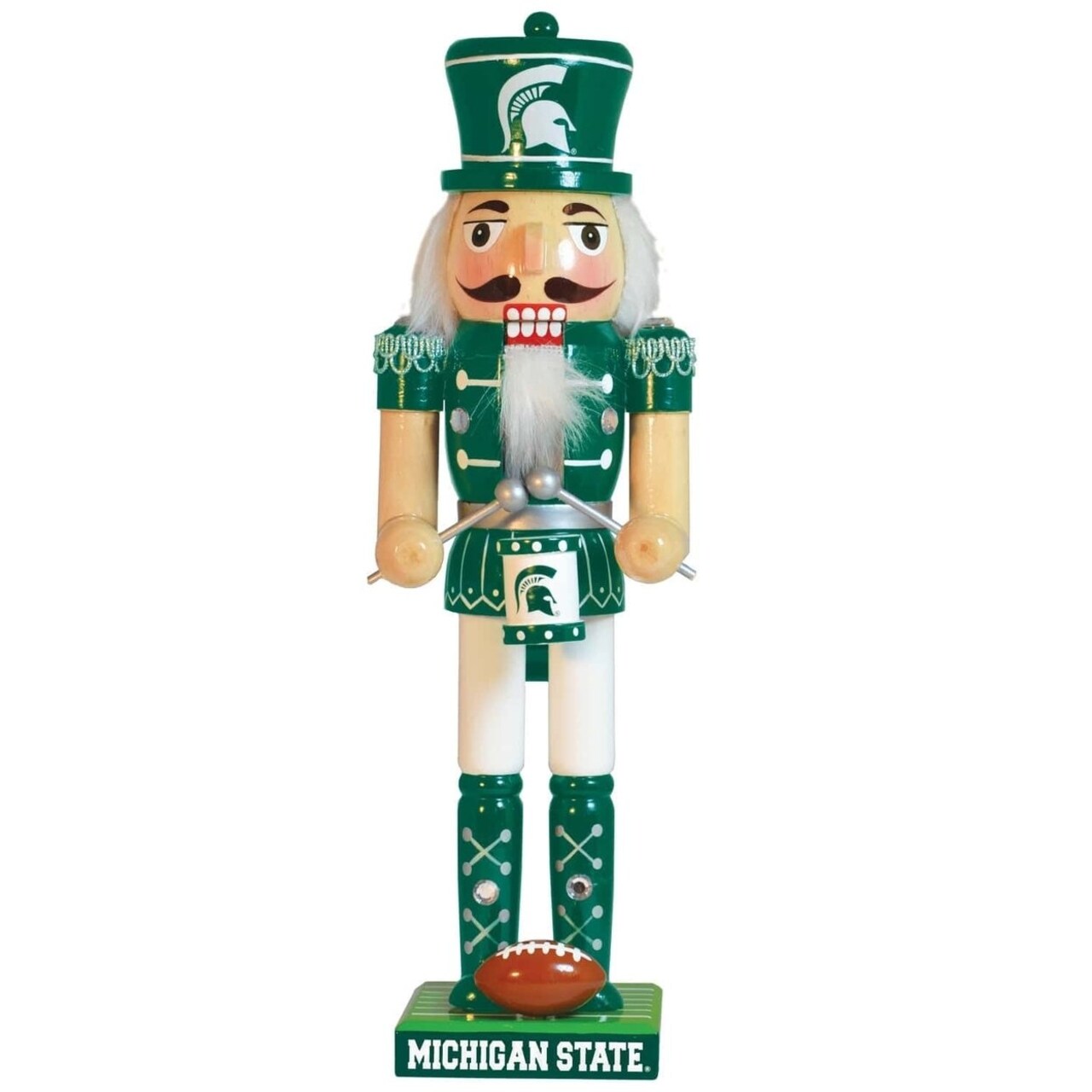 Michigan State Spartans Nutcracker Collectible Solid Wood Handcrafted 12 Inch